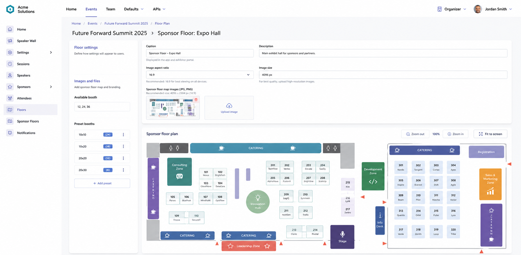 Confrenzy interactive venue floor map for attendee navigation